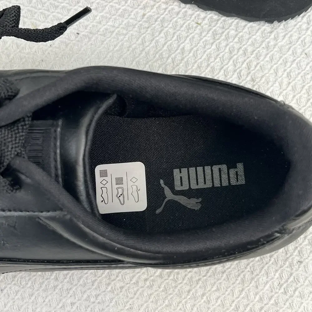 Puma Roma Triple Black Leather Sneakers Men’s Size 8 New EU 40.5 Shoes